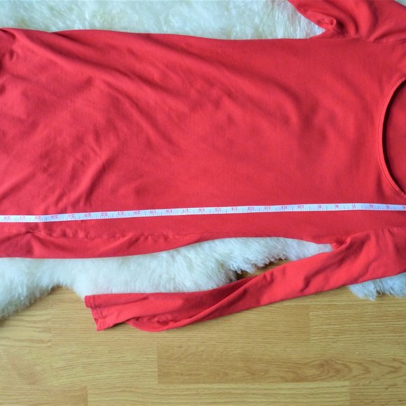 Longsleeve Bodycon Dress, Coral/Orange/Pink - Picture 7 of 8